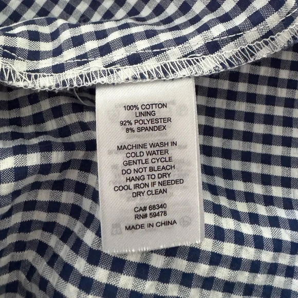 Caroline Constas Navy and White Gingham Maxi Dress - Picture 9 of 11